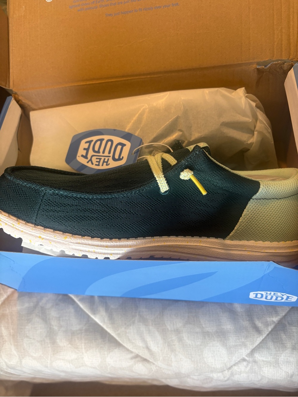 HEYDUDE Wally Funk Zigzag Mesh Sea Green Men’s Size 11 New in Box